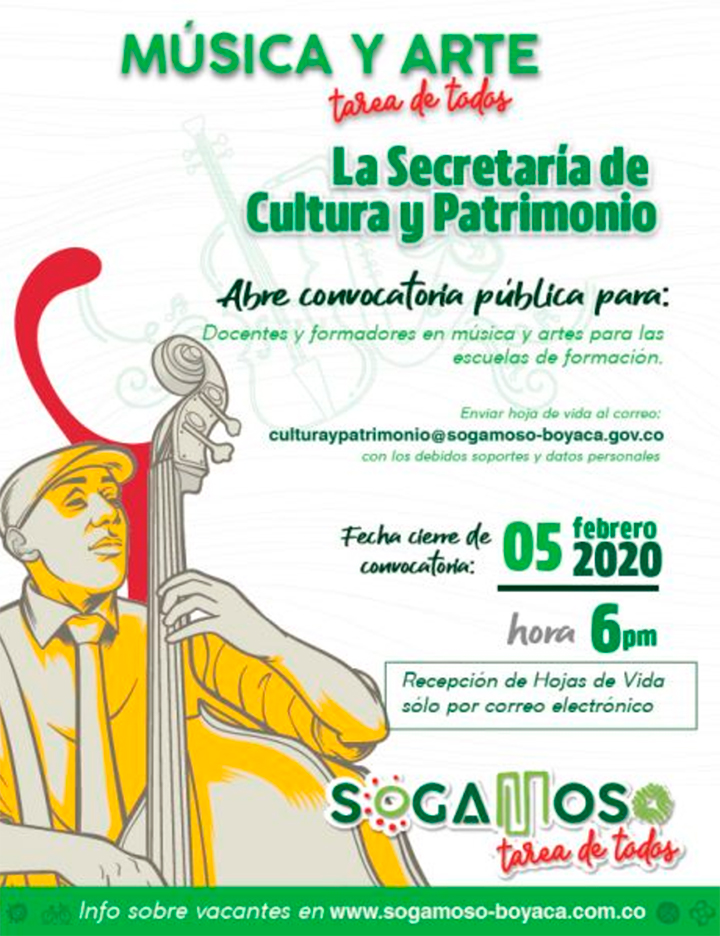 Convocatoria para docentes y formadores en música y artes | Alcaldía de Sogamoso Convocatoria para docentes y formadores en música y artes | Alcaldía de Sogamoso